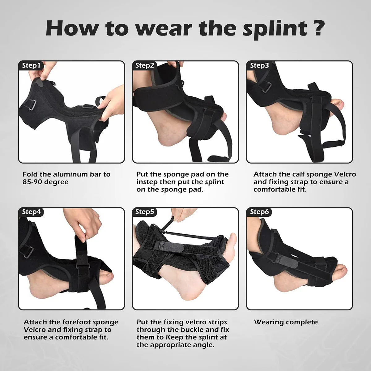 Foot pain adjustable orthopedic splint